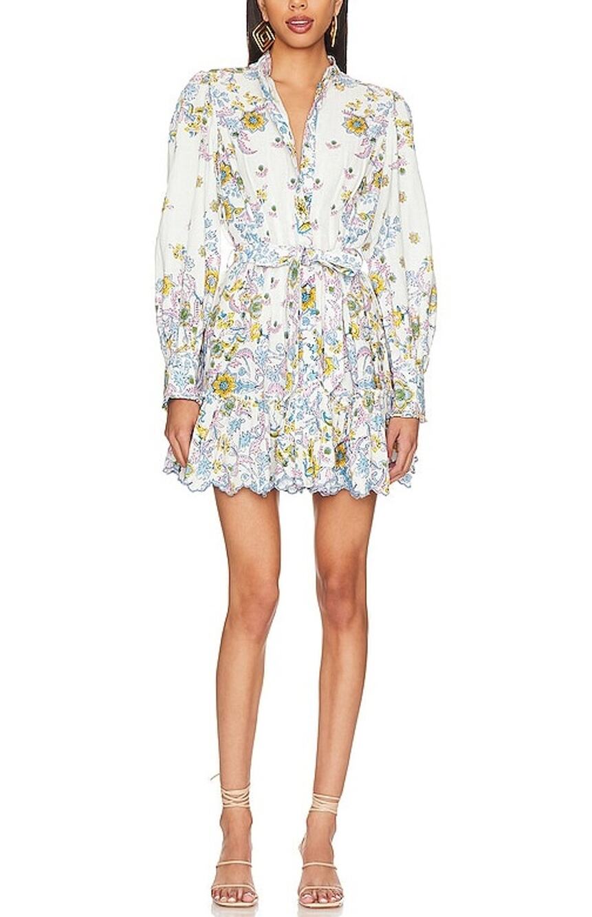 Hemant And Nandita Floral White Shirt Dress Size M